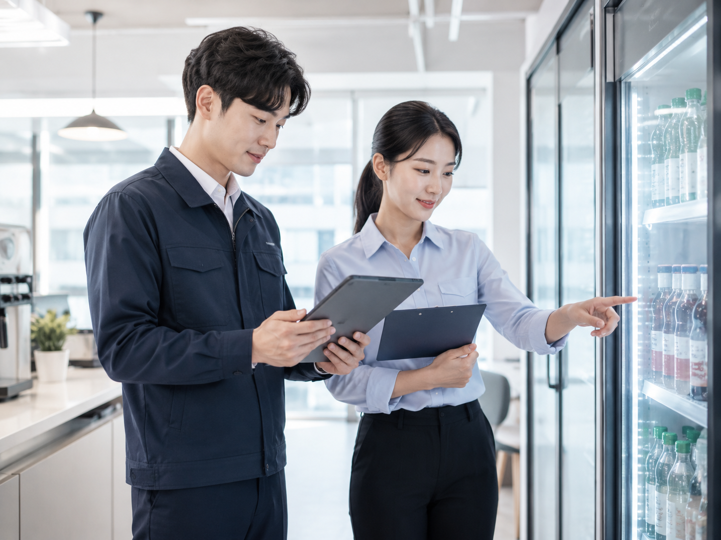 장비 인수 확인을 진행하는 현장 확인 이미지